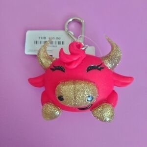 Bath & Body Works Red and Gold Bull Keychain